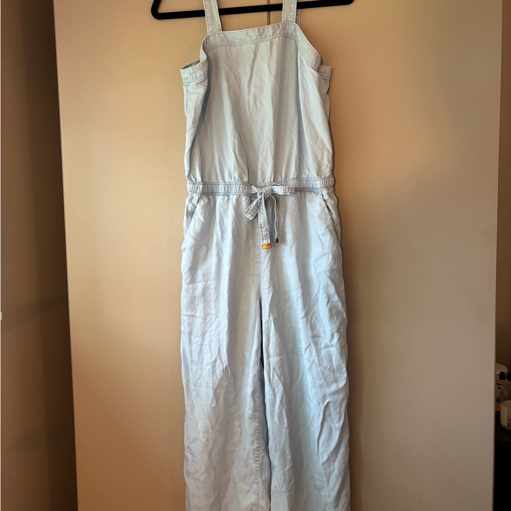 Loft Light Blue Drawstring Jumpsuit - image 1